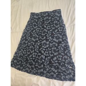 Y2k Zara XS Boho Blue Lace Skirt Crochet Indie Retro Spring Romantic Whimsigoth